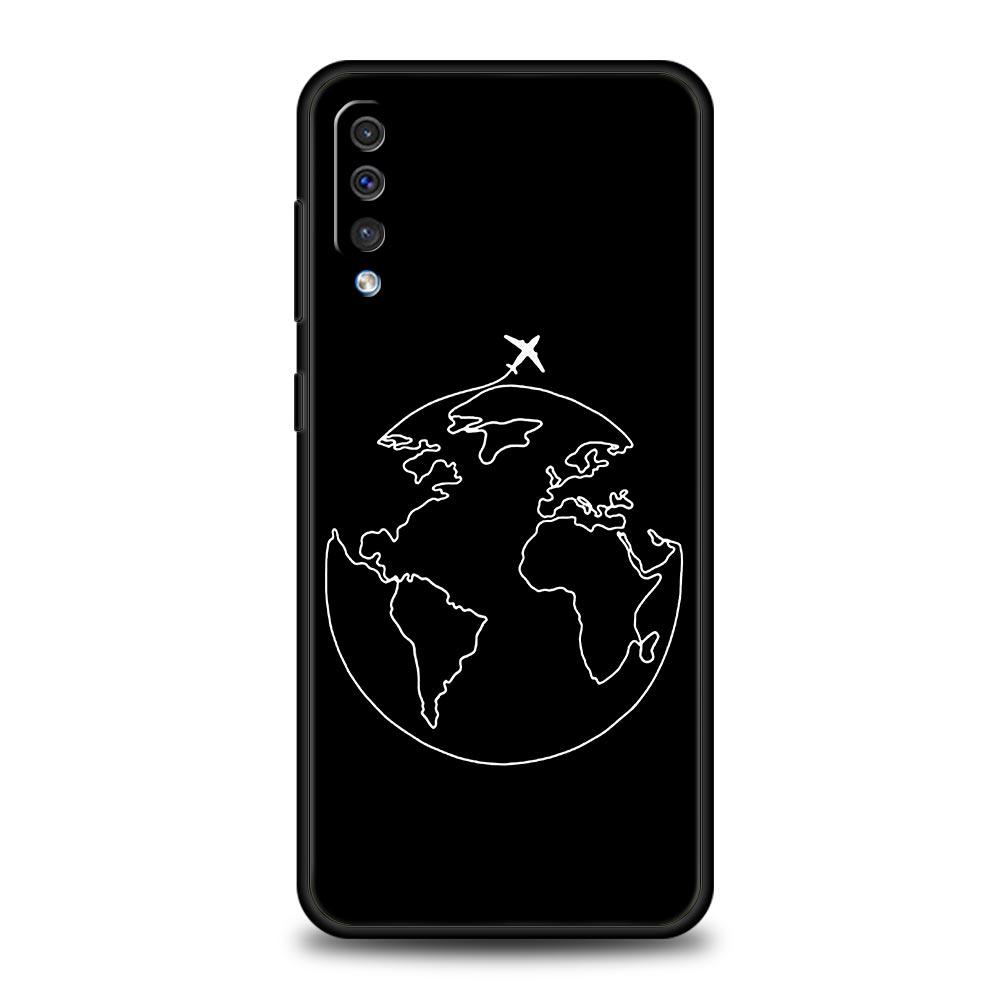 Planes World Map Travel Phone Case For Samsung A52 A14 A50 A70 A10 A30 A40 A20S A20E A02S A12 A22 A34 A42 A32 5G A54 A04s Cover