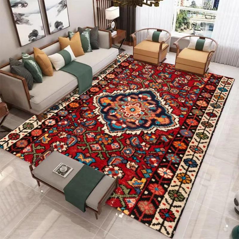 Symmetrical Flower Pattern Carpet Fashionable Living Room Decoration Large Area Floor Mat Corridor Balcony Anti Slip Door Mat