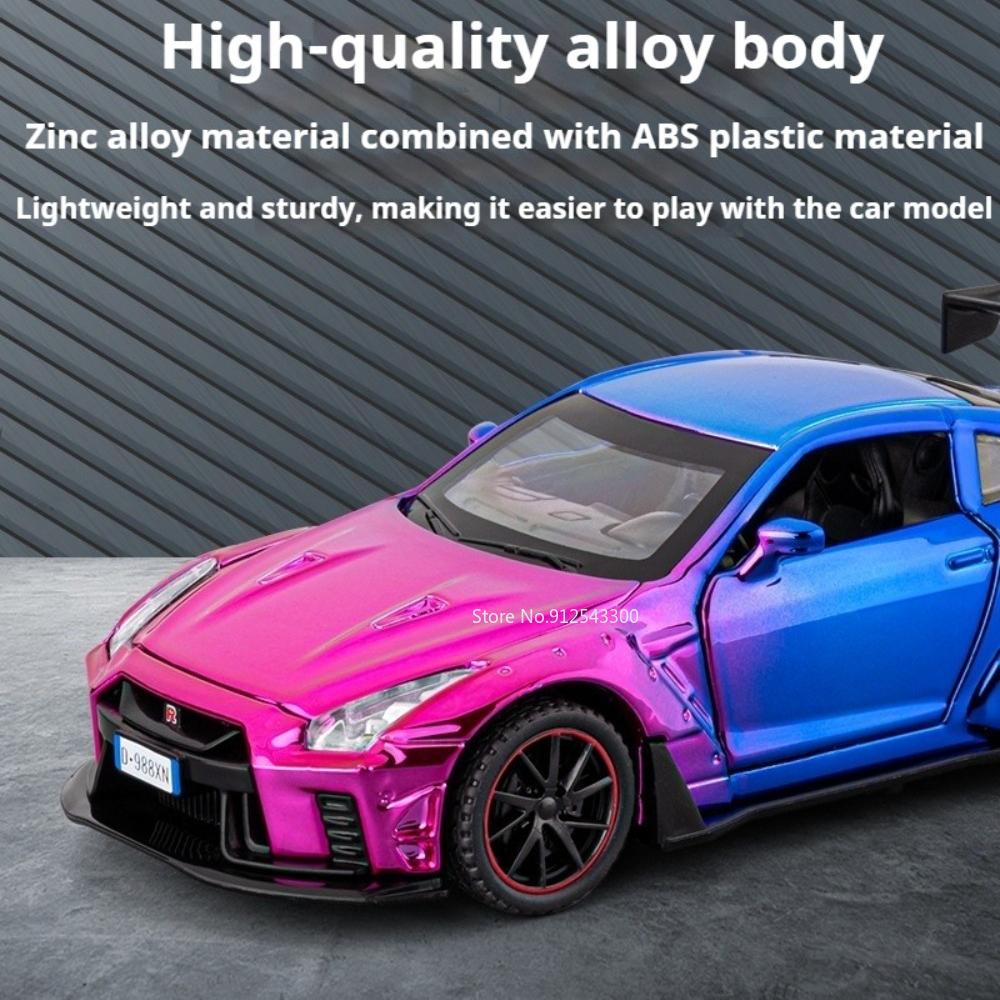 1:32 GTR R8V10 Sports Car Model Toy Exquisite Interior Doors Opened Sound Light Pull Back Cars Models for Children's Gifts