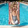 Marilyn Monroe Print Beach Towel Design, Soft, Lightweight. for Home Bathroom, Spa, Pool, Yoga, Surfing, Camping, Gift for Family, Friend