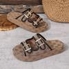 Fashion Summer Women Slippers Vacation Travel Beach Double-buckle Sandals Holiday Printing Slippers Fashion Platform Shoes Slides Women