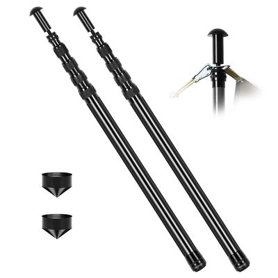 Imgokaha Carbon Fiber Tent and Tarp Poles, Stepless Adjustment, Telescopic Sliding, Compact and Lightweight, Set of 2, with Lightning Protection Caps