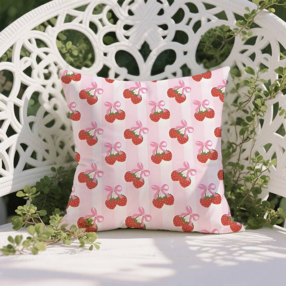 Girls For Spring Floral Ins Print Pillow Case Anti-dustmite Pillowcase Invisible Zipper Silky Short Plush Sofa Cushion Cover