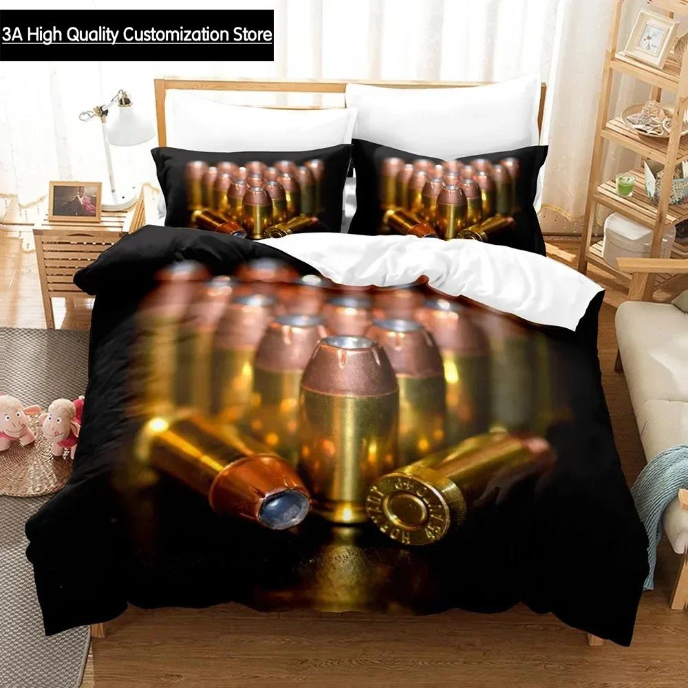Gaming AK 47 Bedding Set Single Twin Full Queen King Size PUBG Bullet Bed Set Aldult Boys Bedroom Duvetcover Sets 3D Print 025