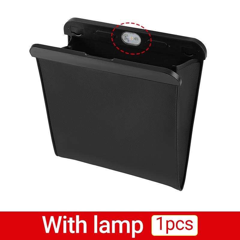 For Tesla Model 3 Y 2017 2018    2022 2023 PU Leather Car Garbage Trash Bag Seat Back Hanging Storage Cover