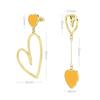 Linawe Stainless Earrings Ladies Heart Earrings, Yellow Metal Allergy Compatible, Gold Gold Resin Earrings Titanium Earrings, Cute Jewelry, Hawaiian