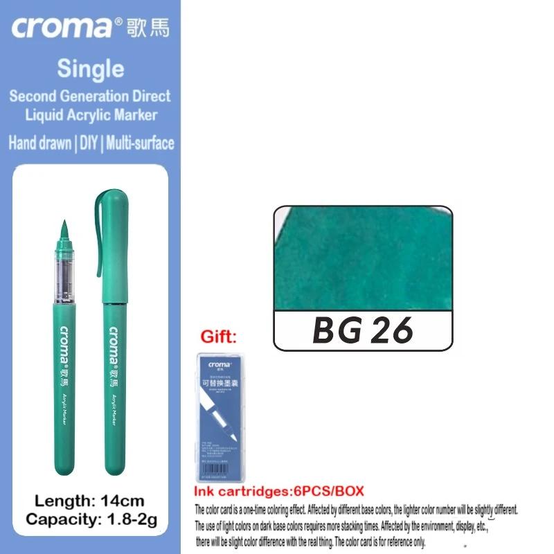 Croma 160/1 Farben Nachfüllbares Direktflüssig-Acrylmarker-Set mit Weicher Spitze, Waschbarer Aquarellpinsel Schulausstattung