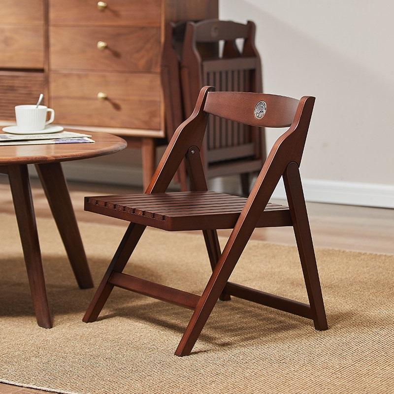 Household solid wood chair foldable chair outdoor portable small horse backrest leisure chair balcony chair Solid wood-folding chair