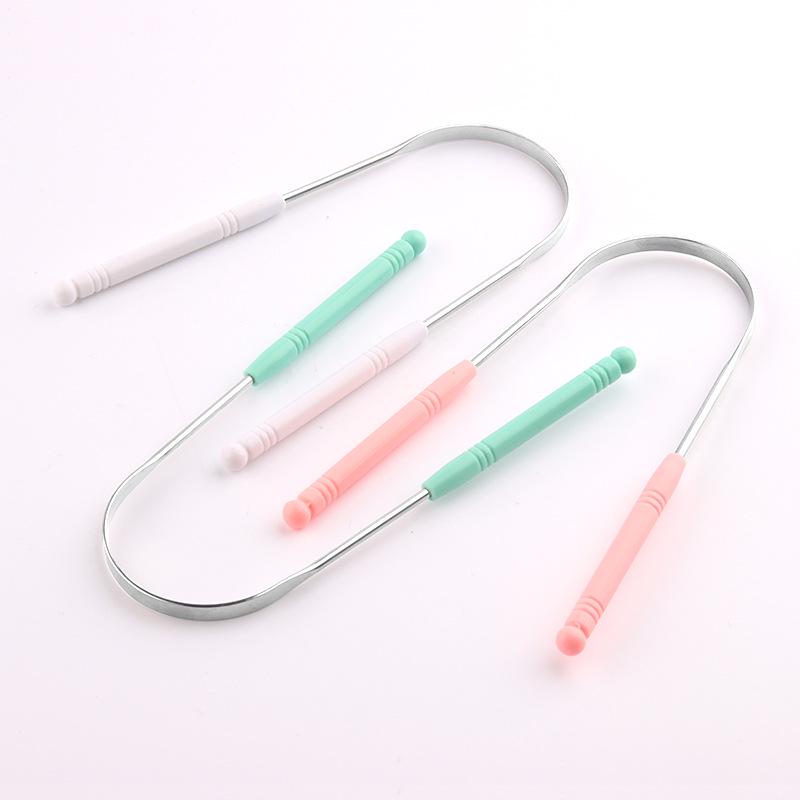 Stainless Steel Tongue Scraper & Brush - Oral Hygiene Tool