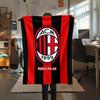 1pc AC Milan Print Flannel Blanket, High quality Comfortable for All Seasons, Home Decor, Warmth and Comfort, Perfect for Christmas Gifts05