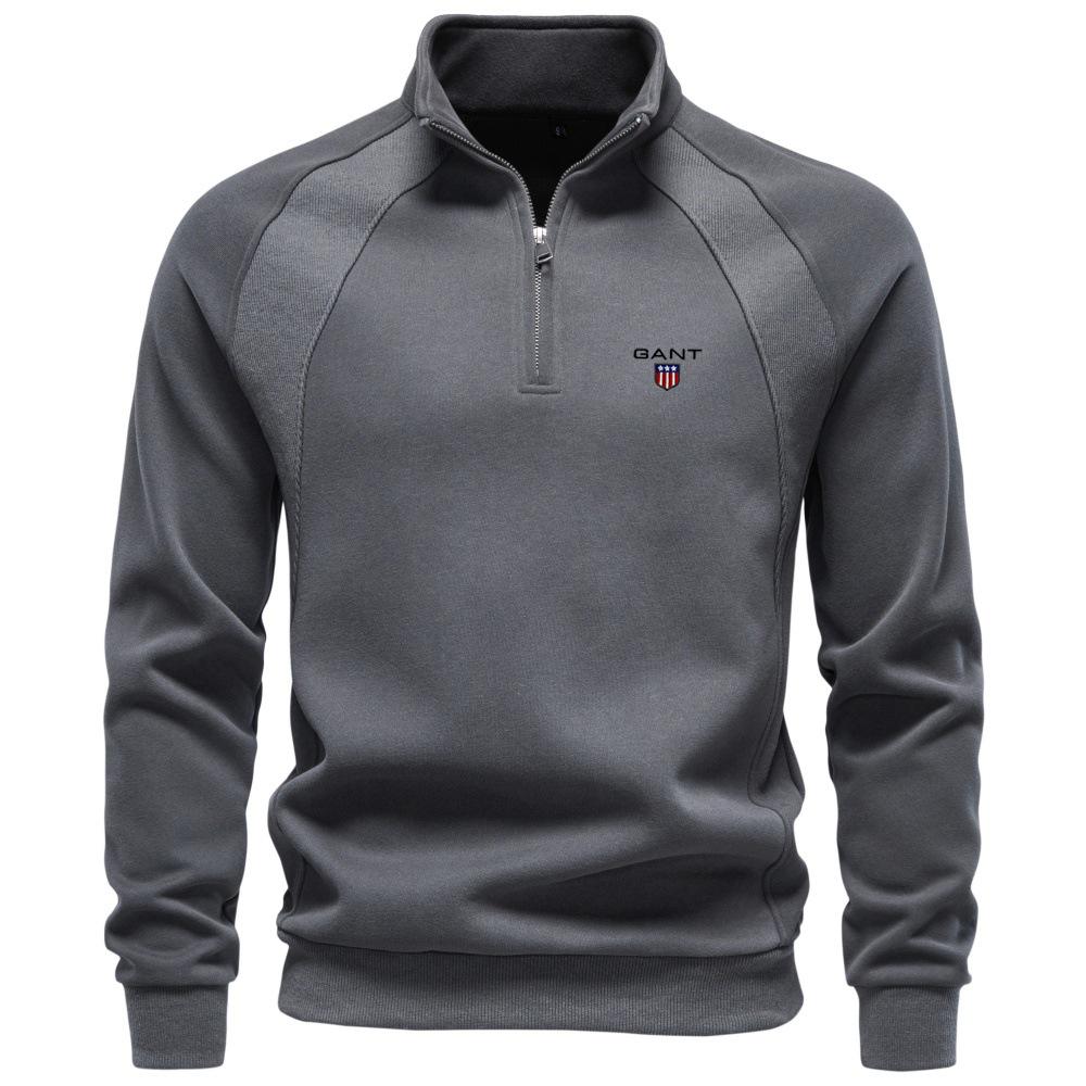 Gant 2026 Neuer Herren Kapuzenpullover mit Stehkragen und halbem Reißverschluss Herren Freizeit Herbst Raglanärmel Kapuzenpullover