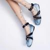 Fashion Lolita Style Fashion Buckle Strap Women Loafers Cozy Silk Round Toe Butterfly Knot Lady Flat Mary Jane Shoe Mules Sandal