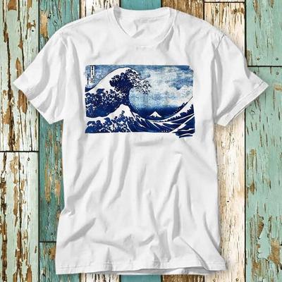 Great Wave Off Kanagawa Art Watercolor Ramen T Shirt Top Design Unisex Ladies Mens Tee Retro Fashion Vintage Shirt S736