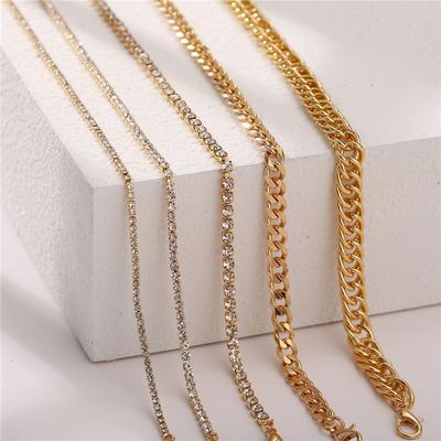 BOHO 5Pcs/set Gold Chain Anklets Set for Women Vintage Multilayer Crystal Anklet Beach Butterfly Foot Bracelet Jewelry