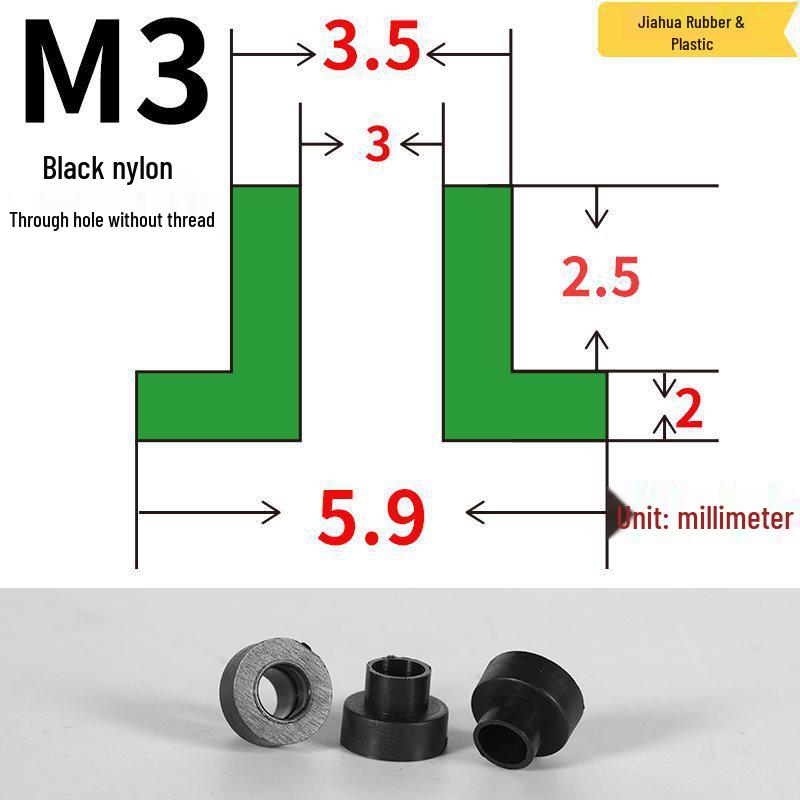 T-förmige Nylon-Dichtungsscheibe M3-M35 Gewinde Isolierabstandshalter