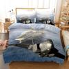 Printed Airplane Duvet Cover Sets For Kid Boy Fighter Plane Bedding Set Bed Linens Single Double Quilt Cover Pillowcases 2/3pcs