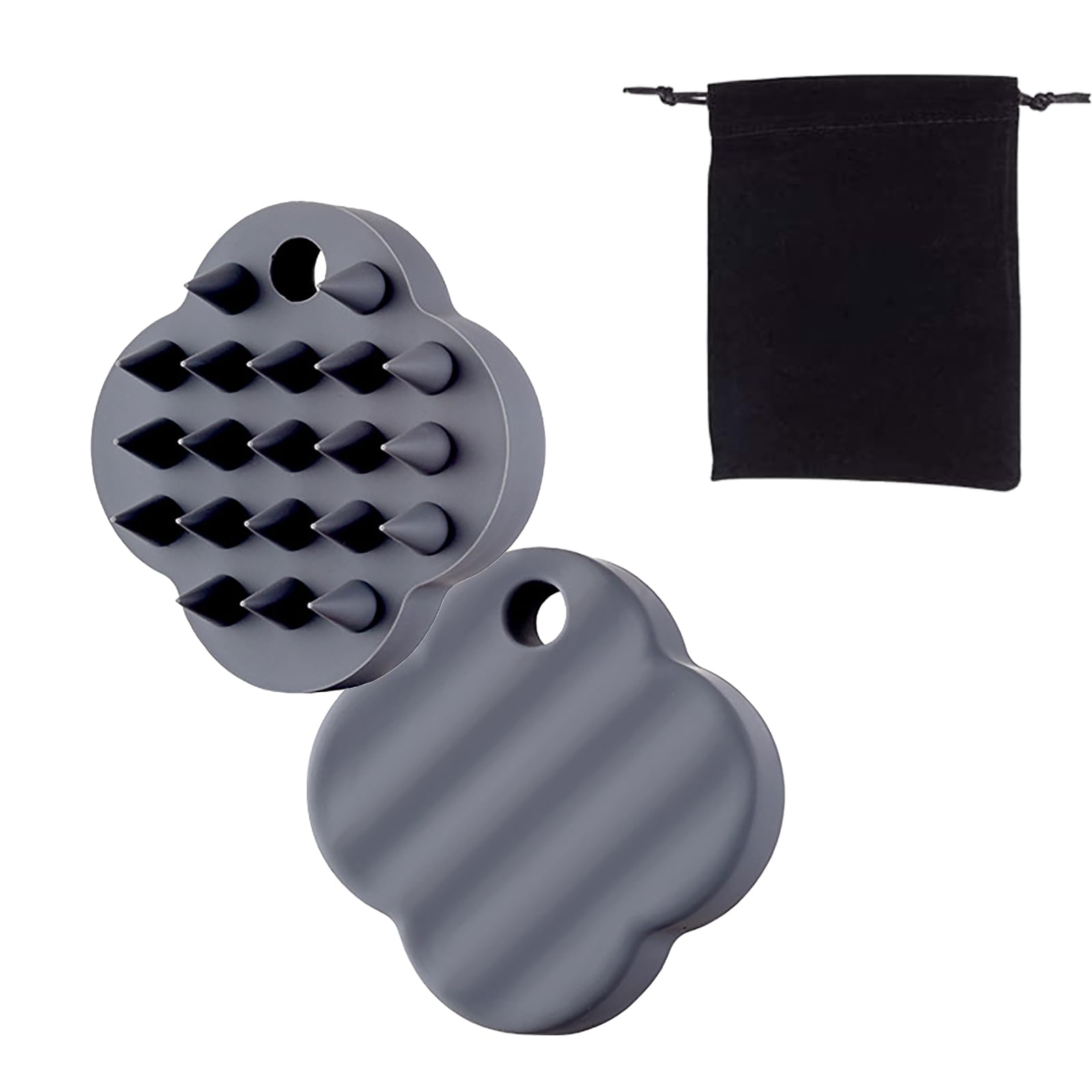 

Scalp Massage Shampoo Scalp Promotes Blood Ergonomic Includes Storage Bag Brush, Brush, Circulation, Design, (Gray) серый