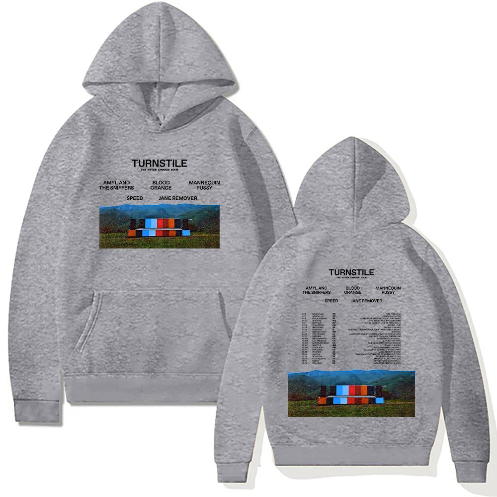 Turnstile Band Hoodies Turnstile The Never Enough Tour 2025 Sweatshirt Unisex Hip Hop Rock Street Pullovers Two Sides Streetwear