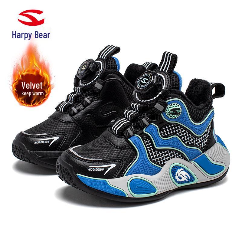 

Happy Bear Plush-Lined Winter Sports Shoes for Boys: Lightweight, Cold-Resistant, Two-Layer Cotton Comfort Size 33 чорний/синій