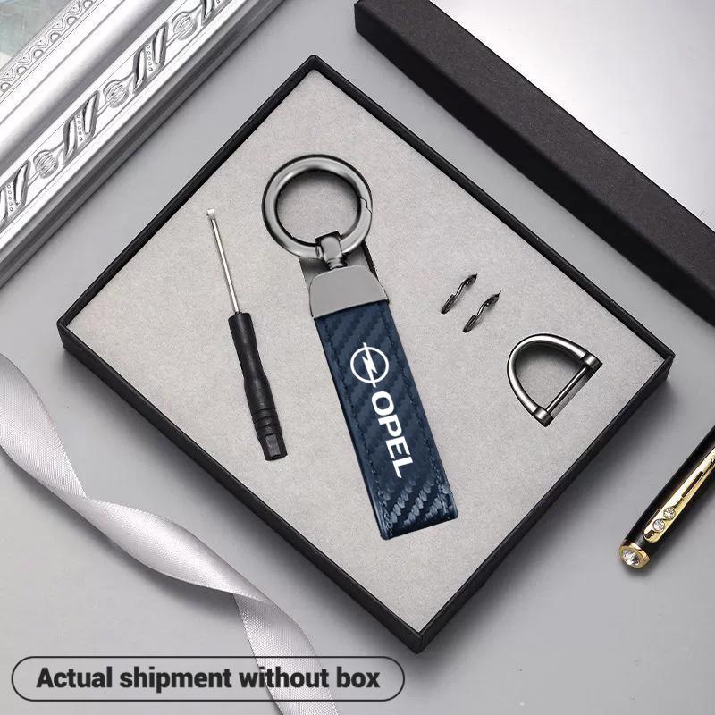 Carbon Fiber Car Keychain Key Chain Ring Metal Leather For Opel Insignia Zafira B Vectra C B Mokka Vectra Astra H G J Corsa D