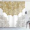 Bohemia Mandala Blume Duschvorhang Schwarz Gold Badevorhang Heim Badezimmer Dekoration Wasserdichtes Gewebe Badewannen-Bildschirm Mit Haken
