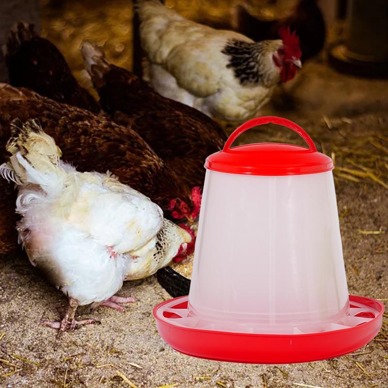 Automatic Chicken Feeder Bucket Rooster Hen Feeding Drinking Bucket Farm Animal Poultry Quail Pigeon Feeding Supplies 1Pc