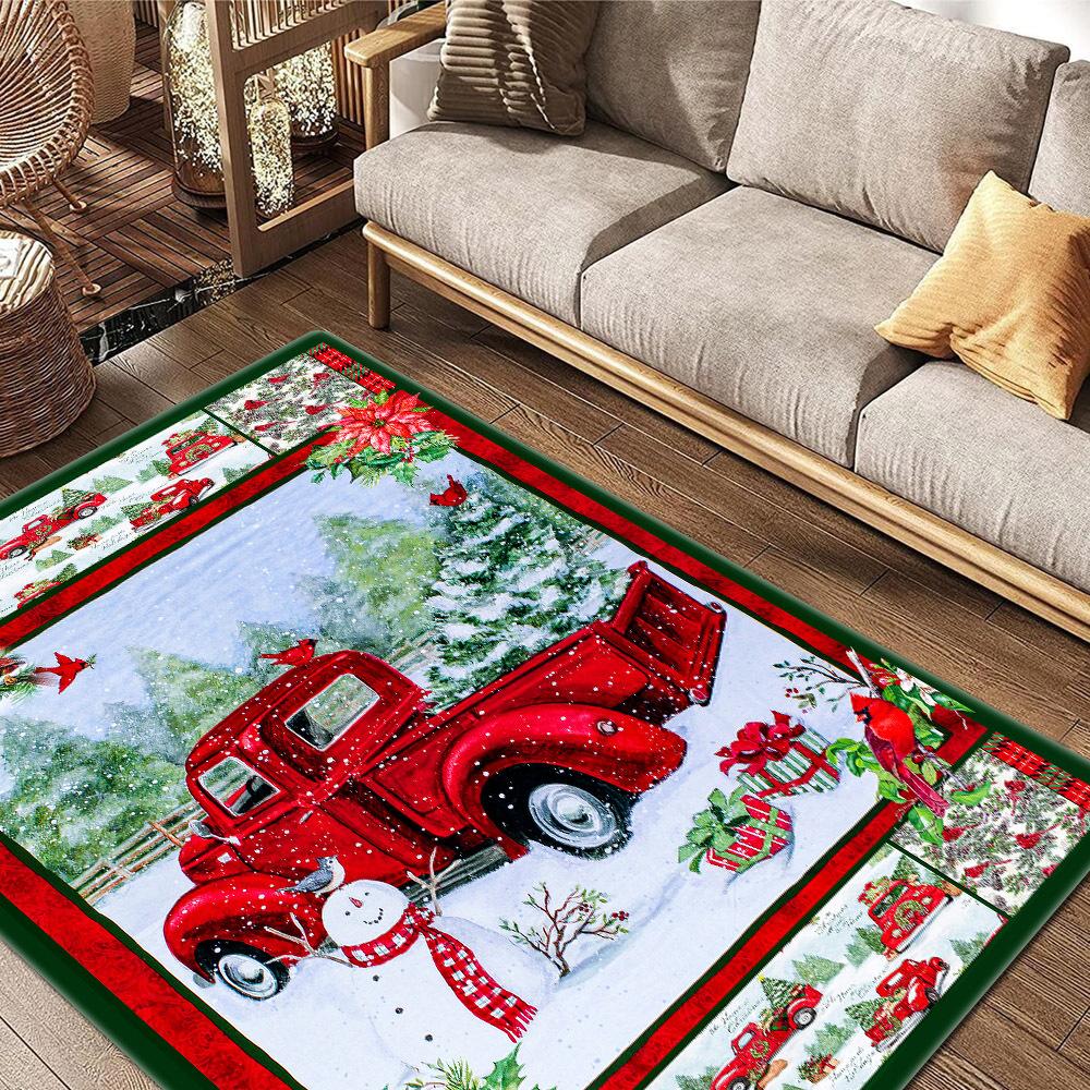 1Pcs Anti Fatigue Kitchen Rugs Christmas Truck Snowman  Waterproof Non-Slip Thick Cushioned Kitchen Mat Heavy Duty Comfort Standing Mat for Kitchen