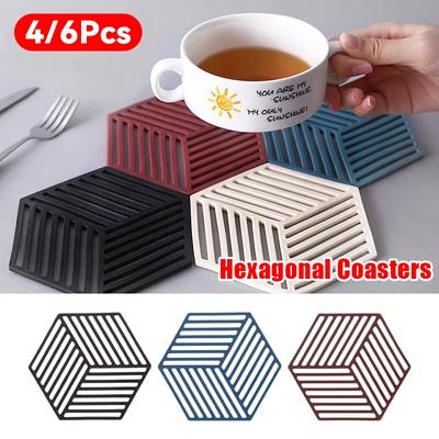 4/6Pcs Silicone Dish Drying Mat Multifunctional Heat Resistant Tableware Dishwaser Mat Sink Mat for Kitchen Accessories Coaster