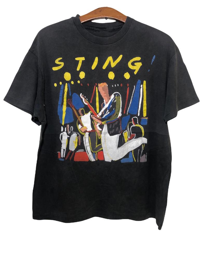 Vtg Sting the Police Promo Album Tour Cotton Black All Size Unisex Shirt KN060 Unisex T-Shirt L