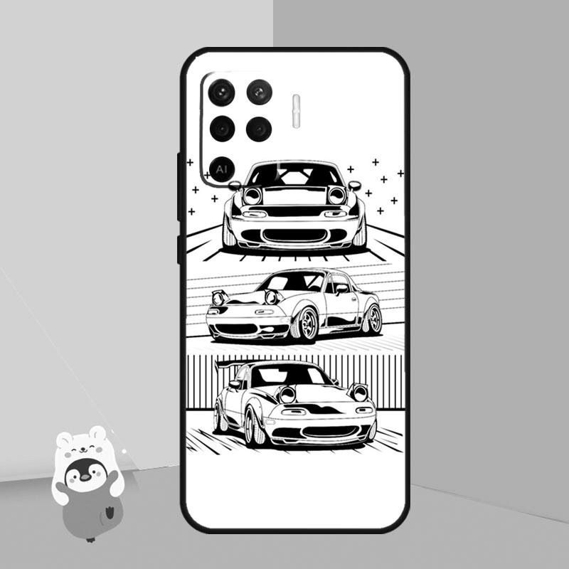 JDM Car RX7 MX5 Case For OPPO A54 A74 A94 A52 A72 A83 A91 A93 A15 A16 A5 A9 A31 A53 A53S 2020 Back Cover