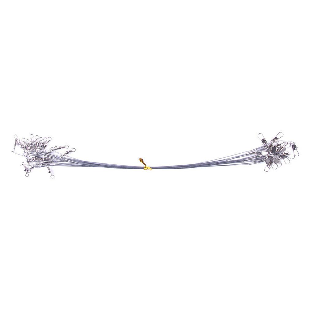 50Pcs 15cm/20cm/25cm High Strength Fishing Wire Leaders Heavy Duty Fishing Stainless Wire Leaders with Swivels and Snaps