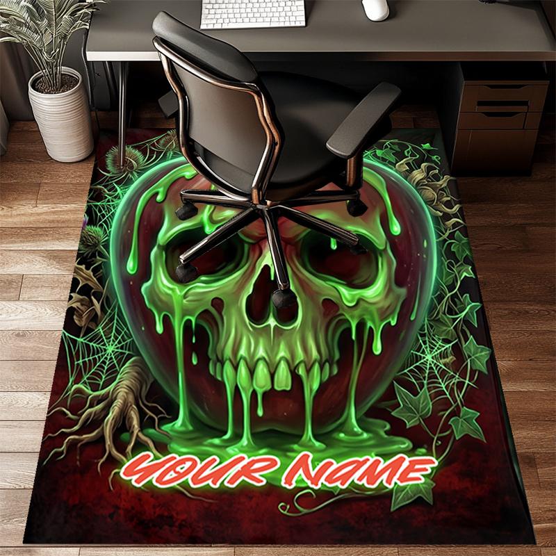 1PC Custom Name Poison Apple Horror Theme Floor Mat Ideal for Living Room, Game Rooms, Office, Bedroom,Floor Mat Playful Design200