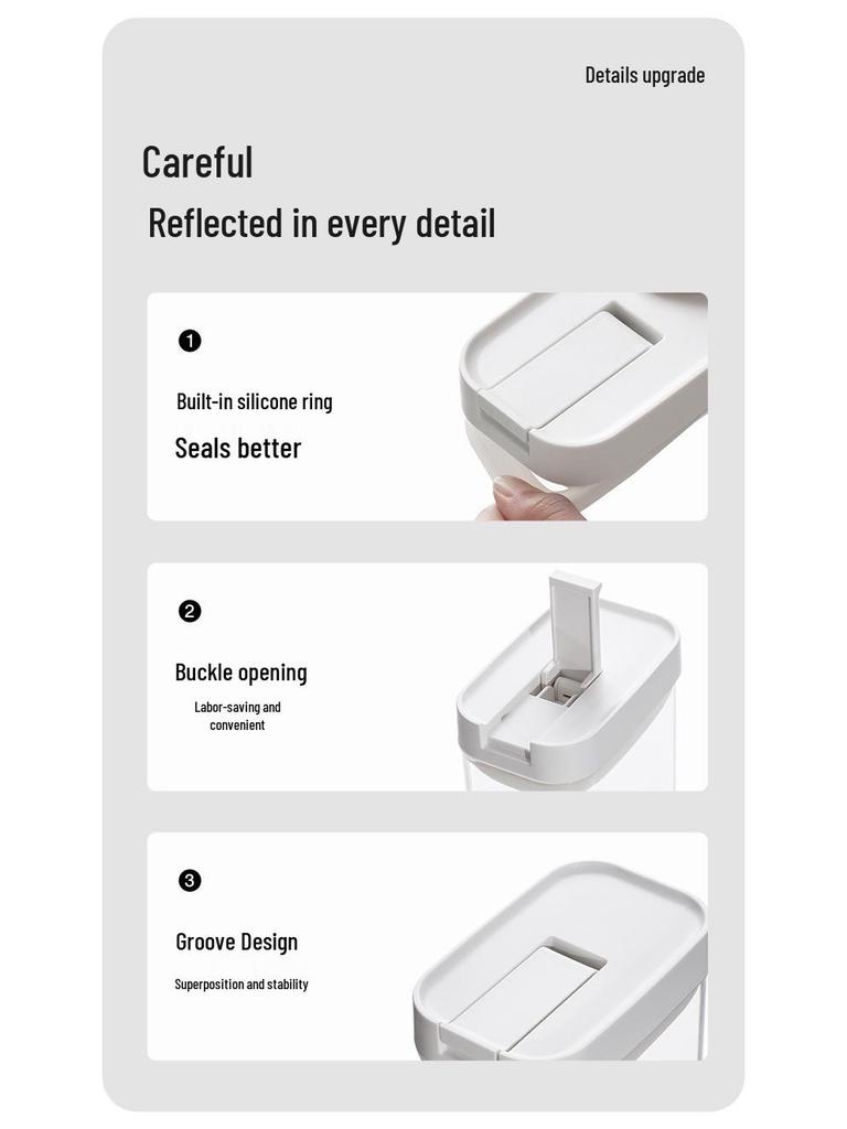 Lebensmittelechter Schnappverschluss-Behälter für Getreide und Trockenwaren - Wasserdichte und feuchtigkeitsdichte Küchenaufbewahrungsbox