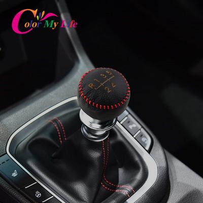 Color My Life 5 Speed Leather Gear Head Protection Cover for Kia Forte Soul for Hyundai Elantra I30 MT Shift Knob