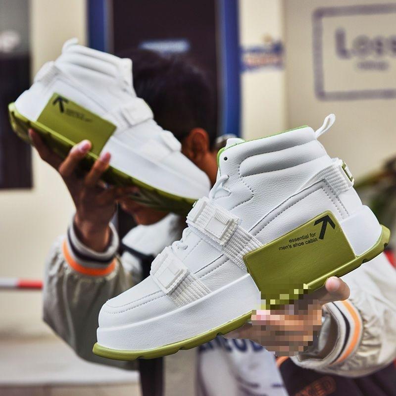 2 Autumn and winter new men's students versatile trendy shoes platform-soled high-top recreational locomotive boots board shoes