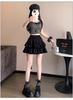 White Wood Ear Trim Fluffy High-Waisted A-Line Skirt - Women's 2026 Summer Edition