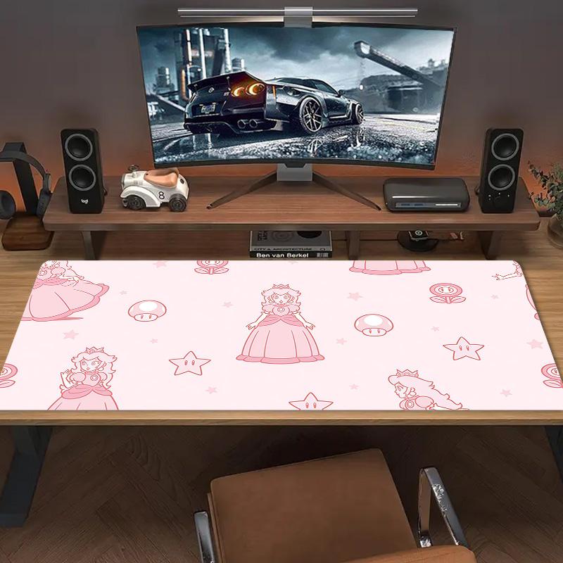 Princess Peach Print Cushion Non-slip Laptop Tablet Big Mousepad XXL Mat Mini PC Playmat With Lock edge
