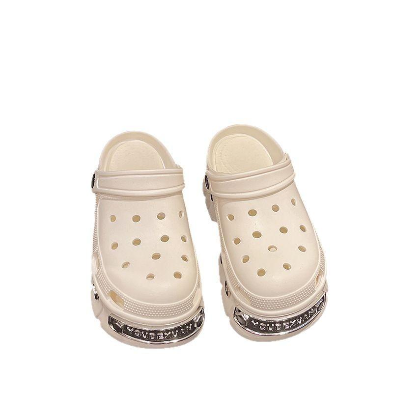 Thick-soled Hole Shoes Women's New Summer Versatile Outer Wear Non-slip Beach Shoes Heightening Eva Sandals