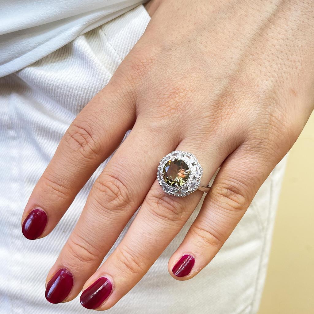Round Zultanite Stone Silver Ring, Sultanite Gemstone Silver Ring, Color Change Stone Silver Ring, Turkish Disapore, Gift Idea For Women