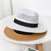 Spring And Summer White Men'S Hat Sun Protection Beach Hat Women'S Summer Jazz Hat Trendy Panama Hat