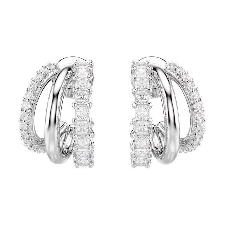 Swarovski Hyperbola Round Cut Cubic Zirconia Earrings Women earrings White 5737110 Box (Random Color)