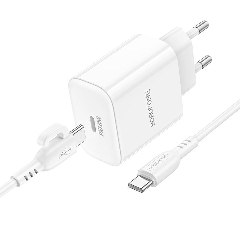 BOROFONE BA81A PD20W Fast Charger Set for Apple Type-C, EU Standard