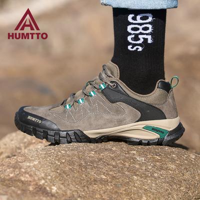 Wasserdichte Wanderschuhe, atmungsaktiv, rutschfest, echtes Leder, für Herren, Outdoor, Klettern, Trekking, Tourismus, Herren-Turnschuhe