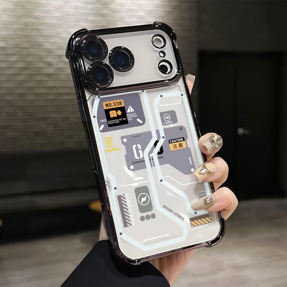 

Fashion Mecha Style Phone Case for Samsung Galaxy A57 A56 A55 A54 A53 A52 A37 A36 A16 A06 4G 5G Anti-drop Transparent Cover Galaxy A51