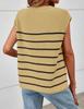 New Women's Striped Knit Sweater Vest Sleeveless Pullover Patchwork Casual Top