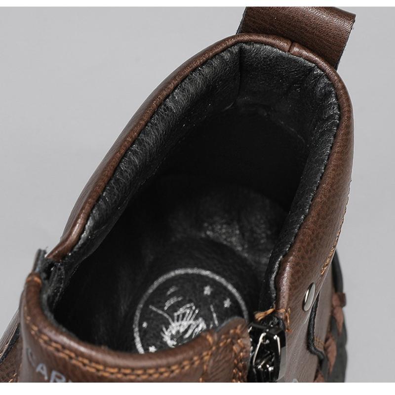 Pánské kožené boty nad kotník, ležérní tenisky, zimní plyšové boty, sněhule 39-45