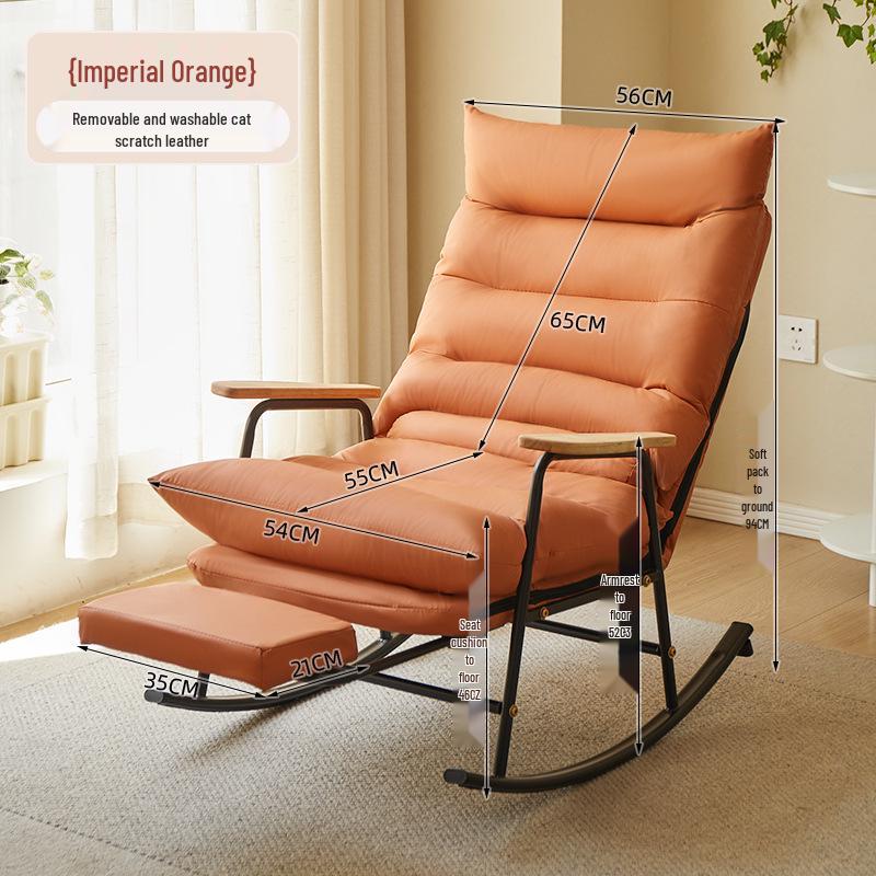Adjustable Reclining Rocking Chair for Adults - Perfect for Balcony, Home Leisure, and Lounging.