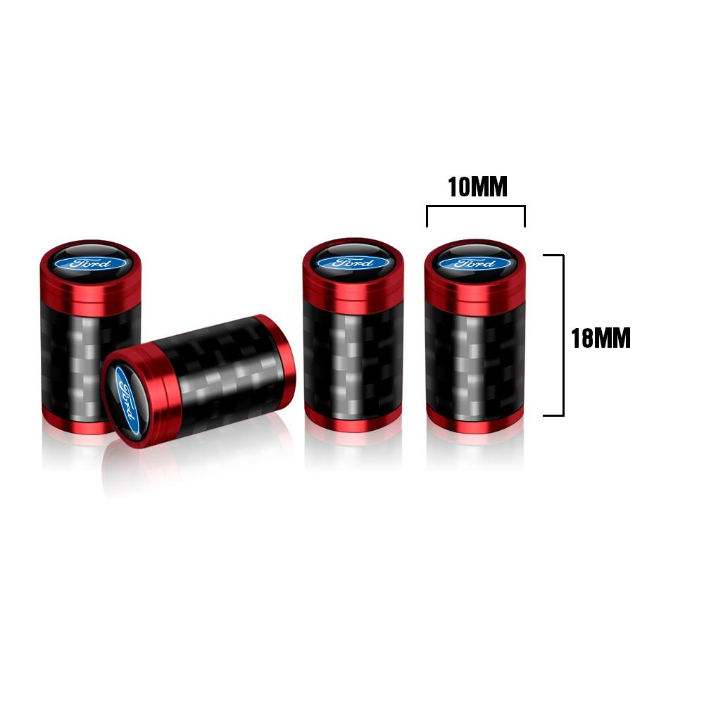 4Pcs Car Tire Carbon Fiber Wheel Valve Stem Caps Badge For Ford Mondeo Fiesta Focus Mk7 Ranger Transit Kuga Mustang accessories djzh66
