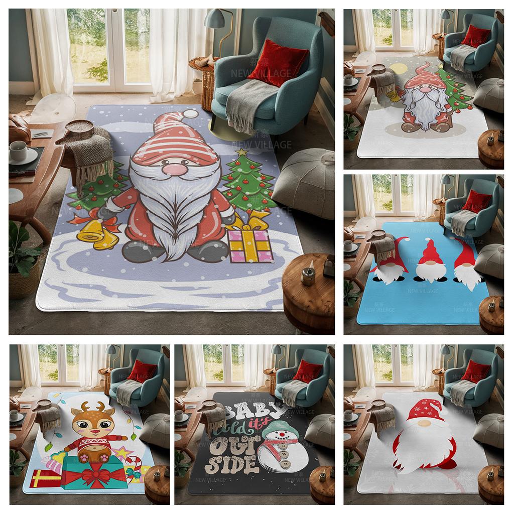 House Entrance Carpet Home Door Mat Living Room Bath Foot Bathroom Non-slip Water Absorption Rugs Bath Merry Christmas Winter