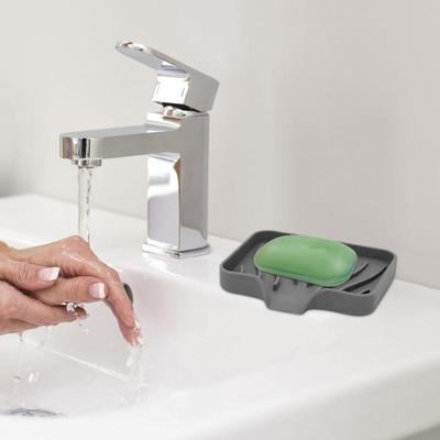 Soap Dish Shower Silicone Tray Bathroom Tray Soap Holder Sink Organizer Kitchen Soap Tray Creative Sink Soap Holder For Scrubber